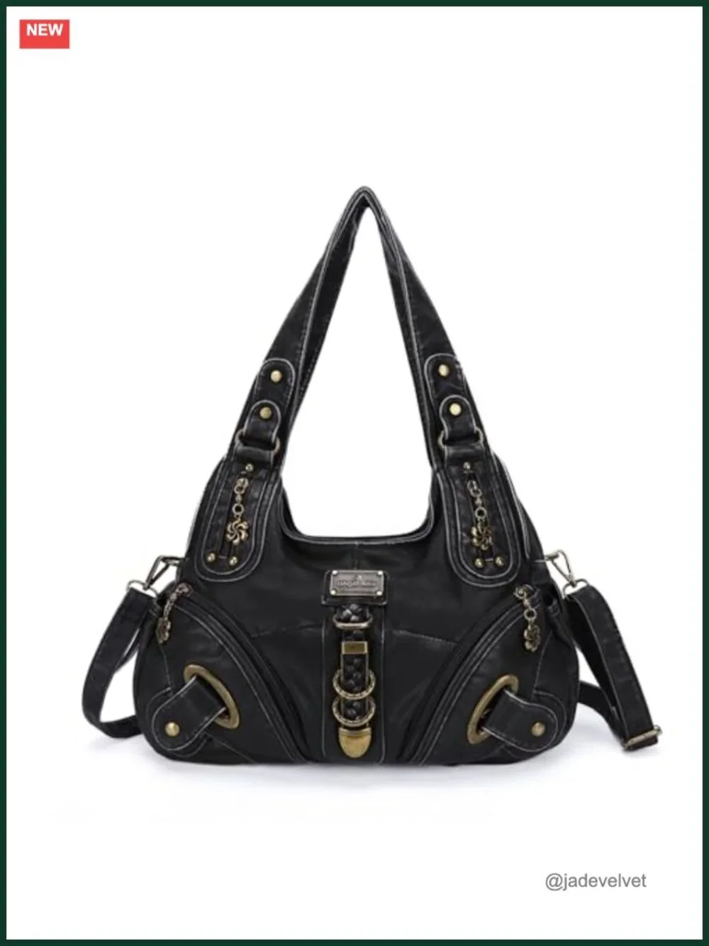 Vintage Washed PU Leather Hobo Satchel Bag